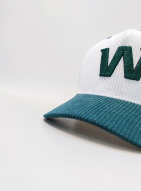 TRU3Y W Embroidered Corduroy BaseballCap复古灯芯绒拼色棒球帽