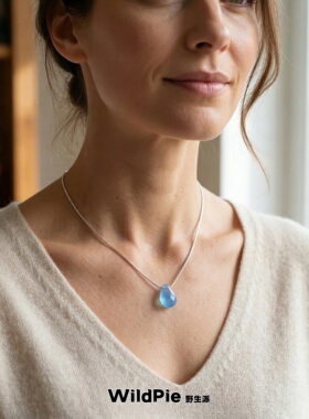 2026海蓝宝随型银项链