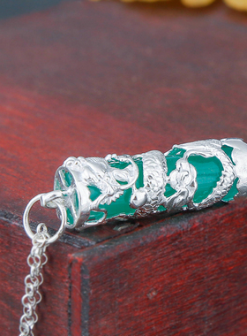 纯银吊坠999正品男女龙柱吊坠