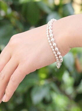 亲子女生宝宝银饰儿童简约风手链