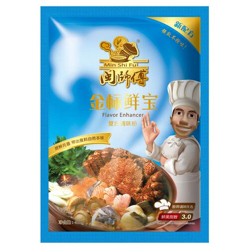 金标鲜宝 鲜味宝鲜味王二代味精 强鲜超鲜1号闽师傅400克x3袋颗粒 - 图3