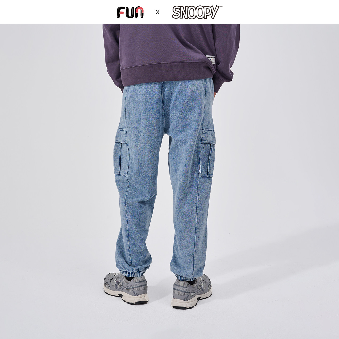 Fun潮牌运动牛仔裤男2025年夏季透气薄款休闲裤高弹针织牛仔裤,淘宝优惠券,粉丝福利购,淘宝优惠卷