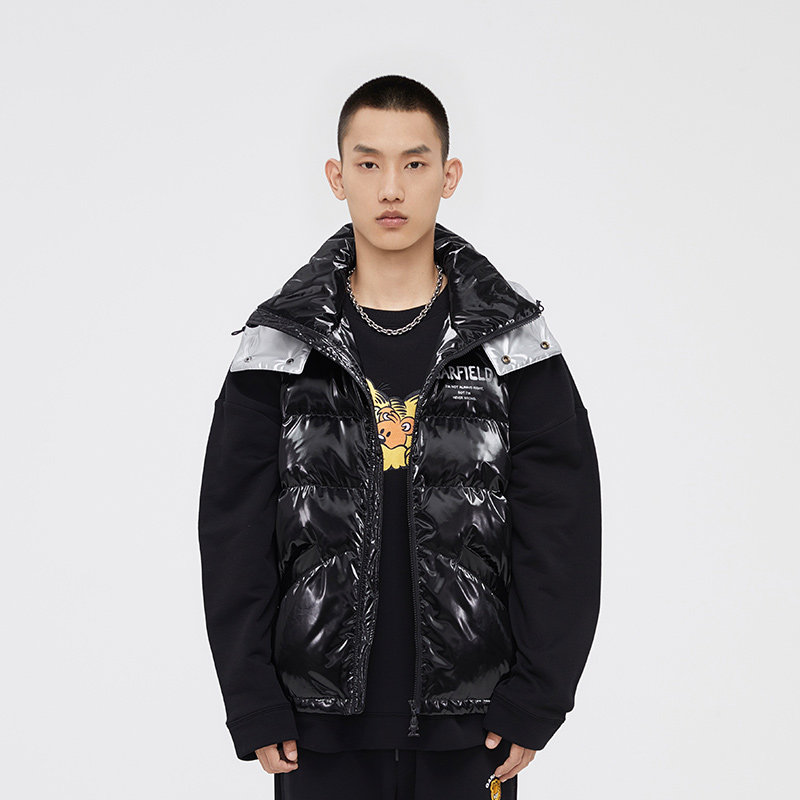 Fun潮牌连帽羽绒马甲男女秋冬加菲猫保暖宽松个性情侣休闲外套,淘宝优惠券,粉丝福利购,淘宝优惠卷