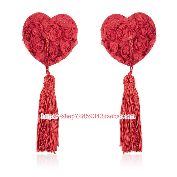 Sexy Japanese nipple stickers with tassels heart shaped