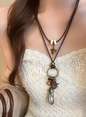 民族风禅意古铜长款项链女