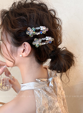 幻彩水晶珠花朵发夹女2026新款