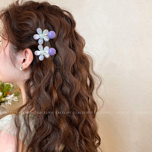 甜美温柔花朵圆珠发夹女前额发卡侧边夹碎发刘海夹子2026新款头饰 - 图2