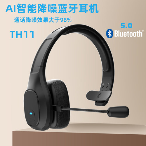 levn/乐朗068头戴式蓝牙耳机立体电脑耳麦降噪话务员男单免提开车 - 图1