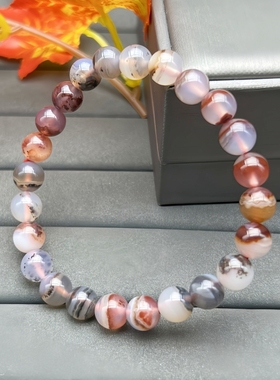 雨花石波斯湾缠丝玛瑙手链小清新