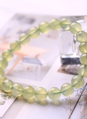 小清新果冻体绿葡萄石手链
