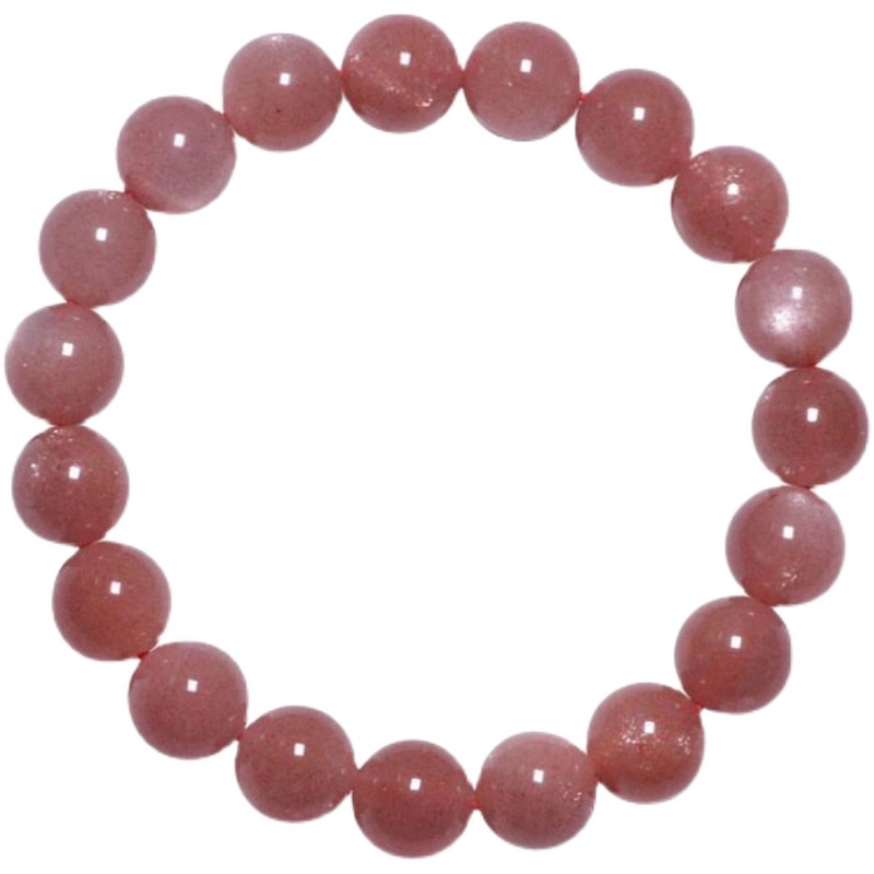 天然粉橙月光石手链女单圈金沙太阳石手串甜美斜长石猫眼水晶饰品,淘宝优惠券,粉丝福利购,淘宝优惠卷