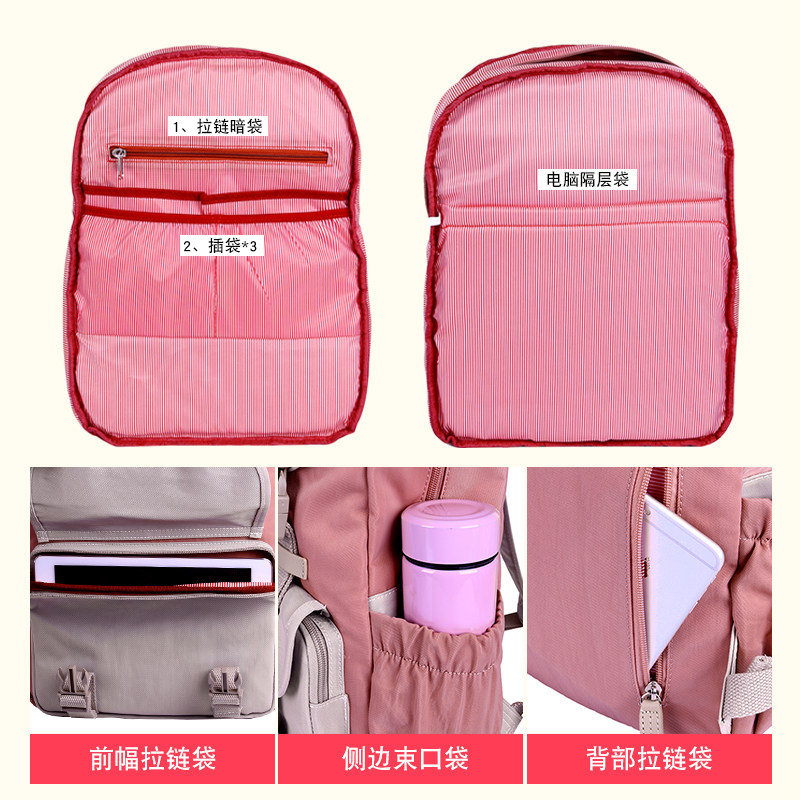 甜甜圈女中小学生校园帆布男双肩包 vivisecret双肩背包