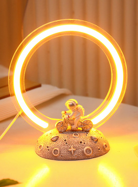 宇航员小夜灯ins风学生礼品卡通小台灯卧室装饰桌面励志小摆件