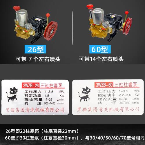 3WZB60型手拨离合器三缸柱塞小四轮车打药泵配件喷雾机改装打药车 - 图3