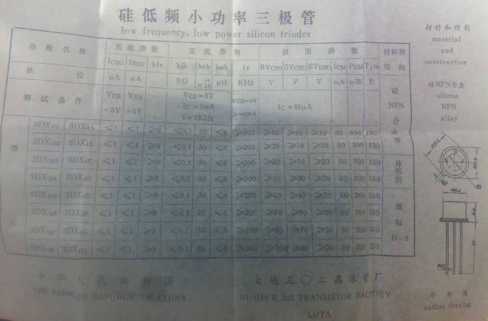 3DX105低频放大低速开关和电源稳压低频小功率三极管-图1