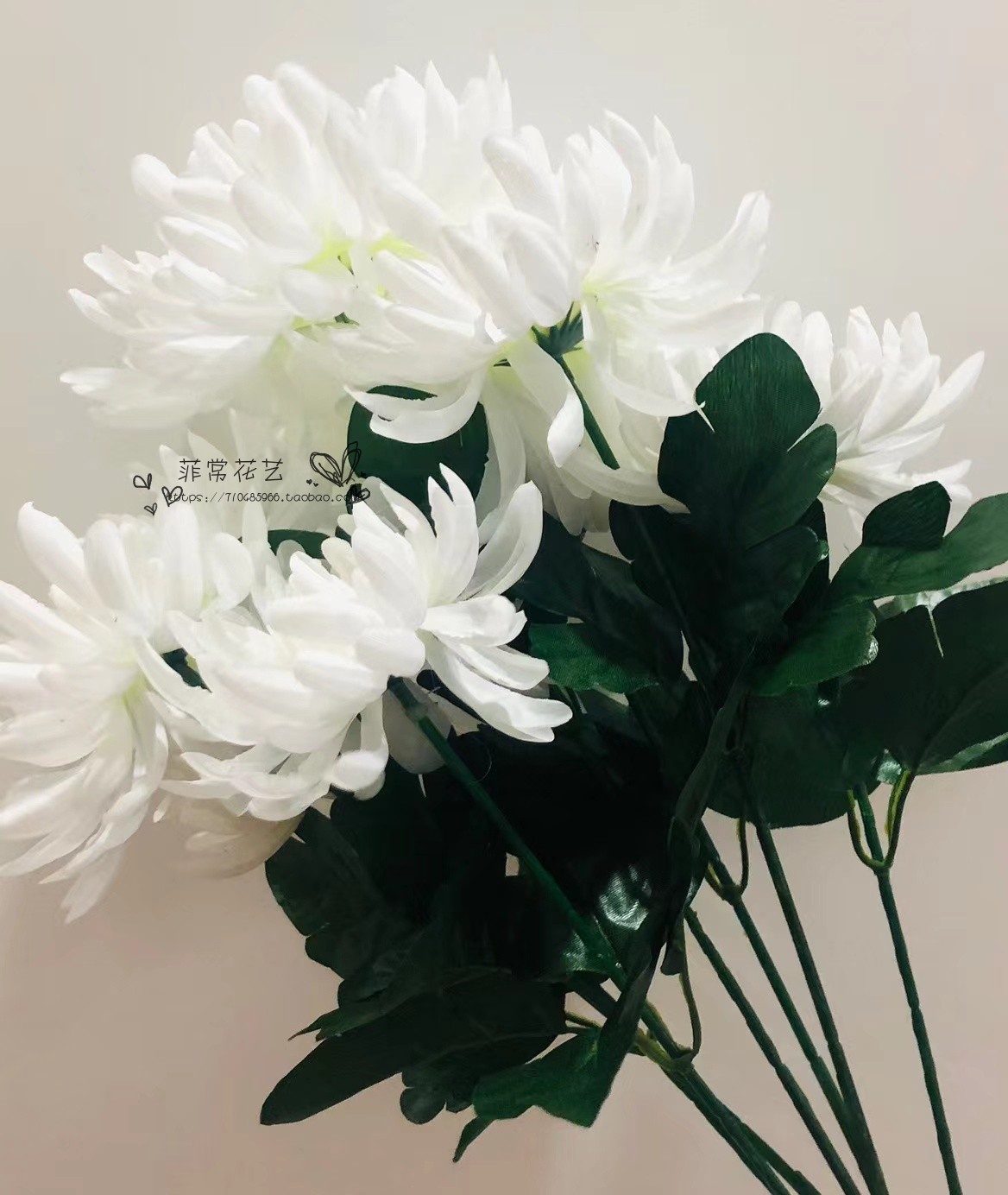 仿真菊花假菊花清明节祭祀绢花塑料黄色菊花白色装饰单支富贵菊花-图1