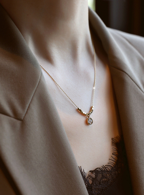 ZOXI不掉色碎金子四叶草项链女款