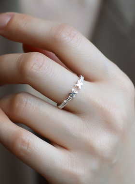 ZOXI2025新款麻花戒指女轻奢高级感食指戒指小众设计情侣戒开口