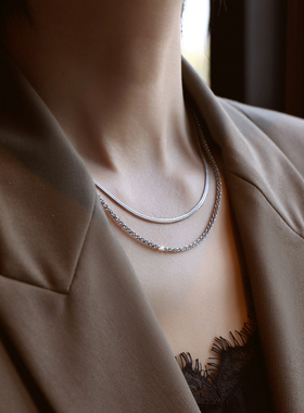 ZOXI不掉色钛钢双层蛇骨链满天星