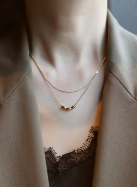 ZOXI不掉色双层叠戴双蛇骨链轻奢