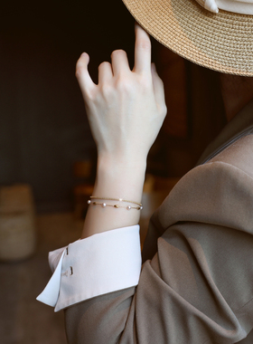 ZOXI轻奢小众双层珍珠手链不掉色