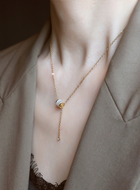 ZOXI不掉色猫眼石小蛮腰项链配饰