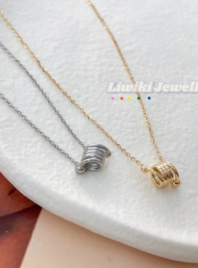 S925通体纯银水滴弹簧吊坠项链女