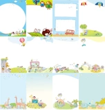 Никакая тема, бессловесная пустая цветная страница начальная школа ученика детского сада в Руководство по росту декоративного вручения.