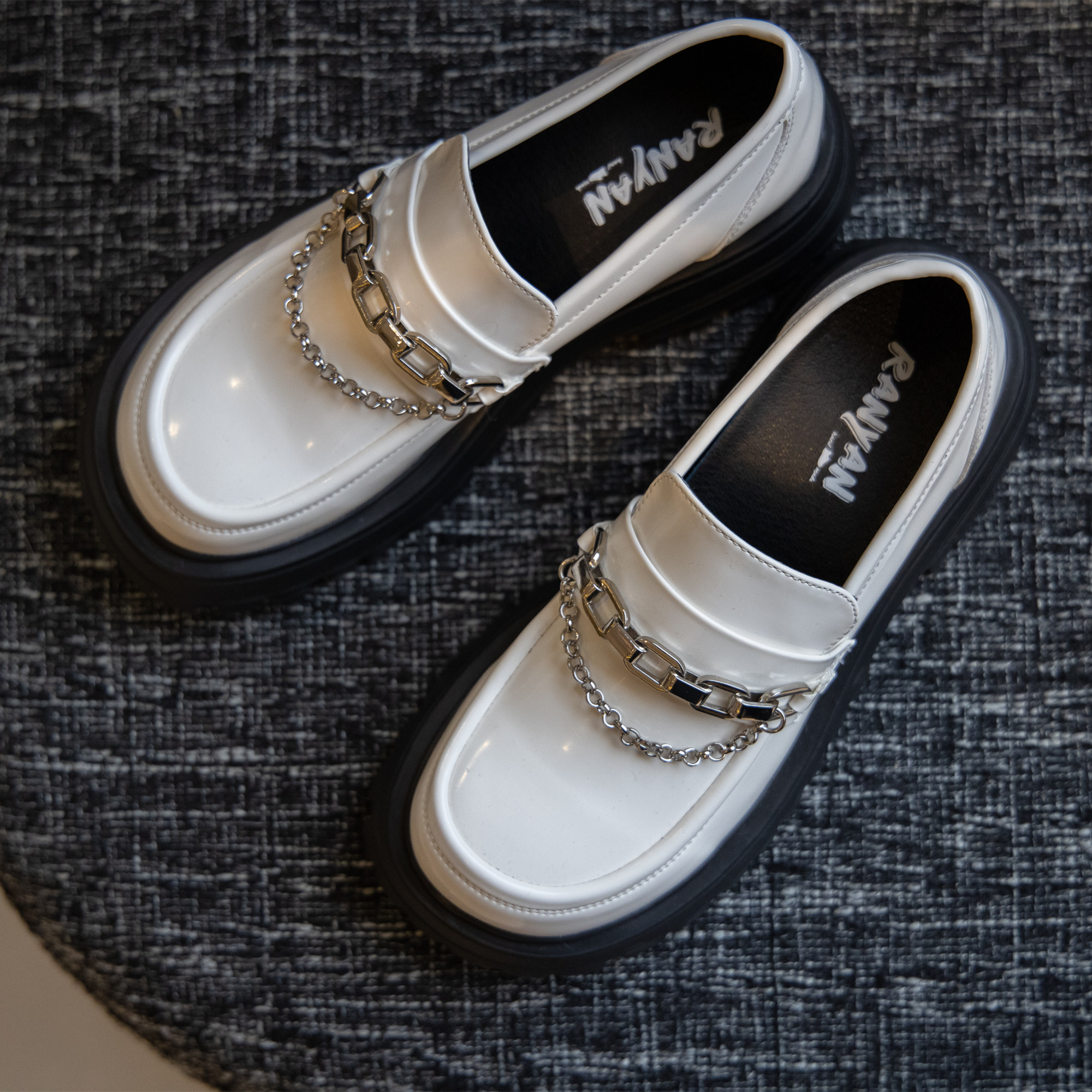 ranyan冉言 2023年乐福鞋女春季新款带链条休闲百搭平底单鞋