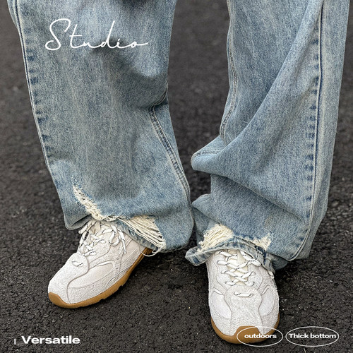 冉言2025春季新款复古百搭平底内增高德训鞋女软底休闲赛车鞋板鞋 - 图2