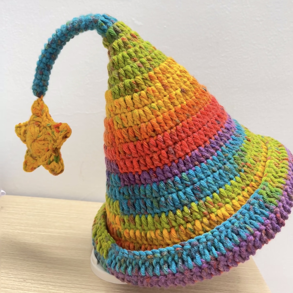 雪妃尔毛线DIY精灵巫师帽宝宝成人帽子秋冬保暖钩针编织材料包 - 图2