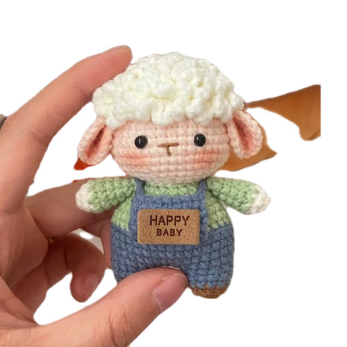 手工编织diy材料包背带裤小羊钥匙扣包挂件毛线钩针钩织情侣礼物 - 图3