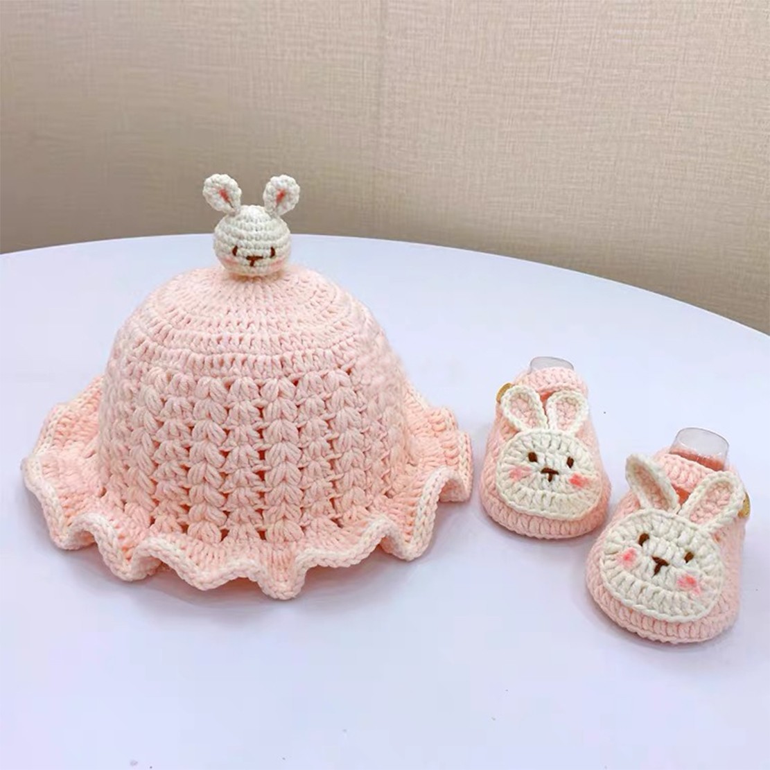 宝宝鞋手工编织diy婴儿鞋帽套装钩针毛线鞋新生儿满月材料包孕期 - 图2
