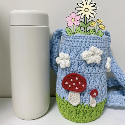 手工编织春日出游杯套毛线钩针diy材料包自制喝水杯套送闺蜜礼物 - 图0