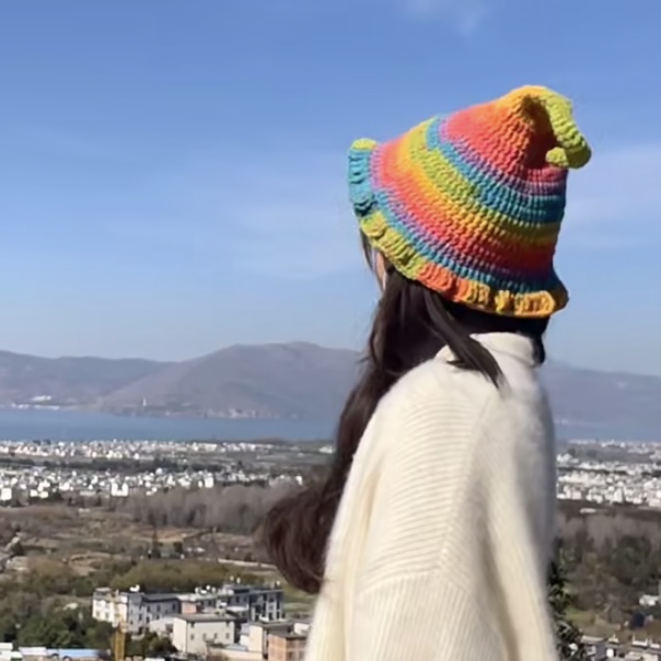 雪妃尔毛线DIY精灵巫师帽宝宝成人帽子秋冬保暖钩针编织材料包 - 图1