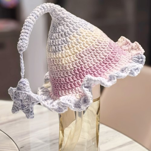 新年红帽珊瑚绒毛线DIY苹果帽宝宝儿童帽秋冬保暖钩针编织材料包 - 图1