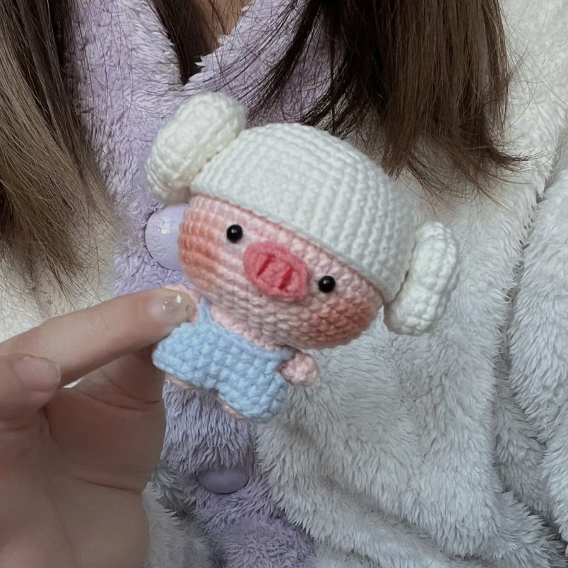 DIY街吸小猪带浴帽猪你平安挂件钩针毛线手工编织材料包自制礼物,淘宝优惠券,粉丝福利购,淘宝优惠卷