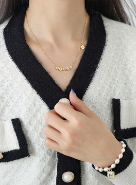 钛钢锁骨链女太阳花小众项链