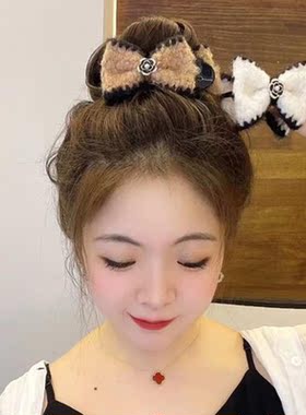 甜美小香风山茶花蝴蝶结小抓夹