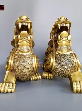 纯铜貔貅招财纳福天禄风水摆件