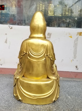 南海观世音大士净瓶坐莲铜像