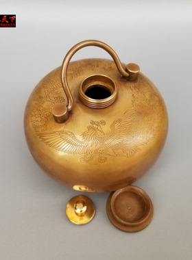 复古铜汤婆子纯铜加厚注水暖手器暖壶老式烫捂子暖手宝冲水热水袋