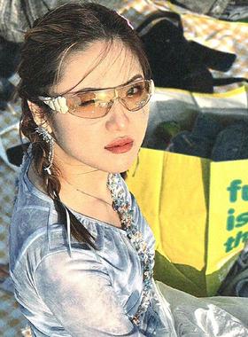 日系动漫千禧辣妹y2k墨镜个性亚裔复古风太阳眼镜女防紫外线骑行