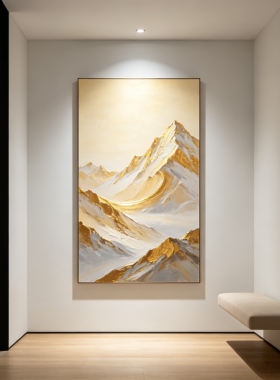 原创大芬村手绘油画山水风景装饰画玄关挂画暖色调中古风大气艺术