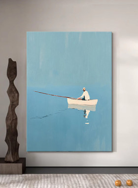 蓝色大海风景纯手绘油画