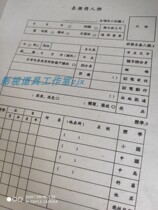 Film and TV drama shooting with file form paper for a total of 1 set of 2 pieces (1 old resume 1 and 1 old performance calendar table)