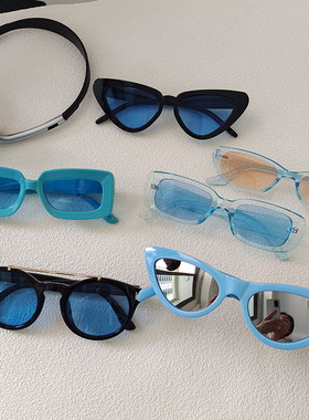 蓝色系跨境方形太阳镜男女摩登