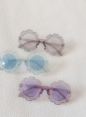 韩国同款个性潮酷彩色镜片儿童花