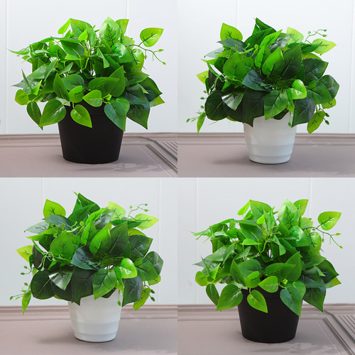 仿真绿萝盆栽室内仿真植物塑料小盆栽装饰绿植仿真花草假植物摆件 - 图0