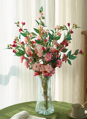 沁园春山茶花仿真花假花摆设客厅餐桌花轻奢花卉装饰摆件花插花瓶